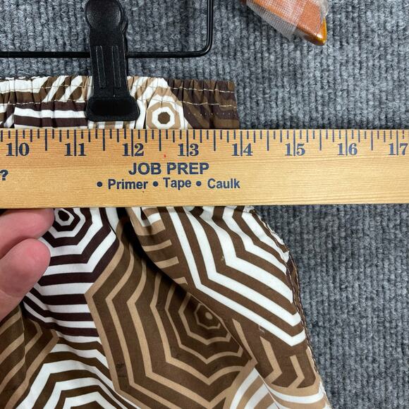 Cabostyle Swim Shorts Men's 34 Brown/Gold Geometric Allover Stretch Lined - Picture 2 of 10